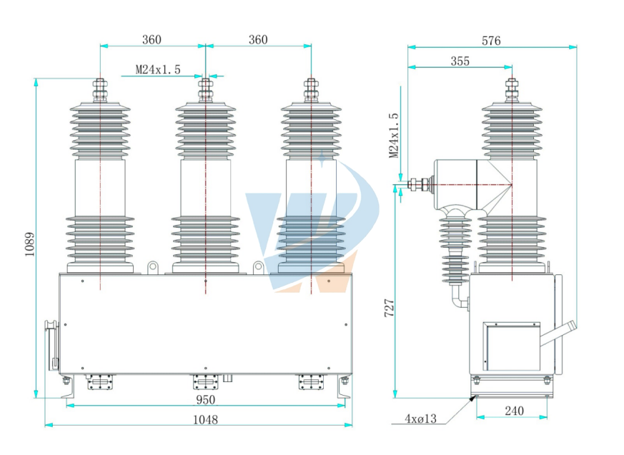 WSD-ZW32-24D型户外交流高压真空断路器